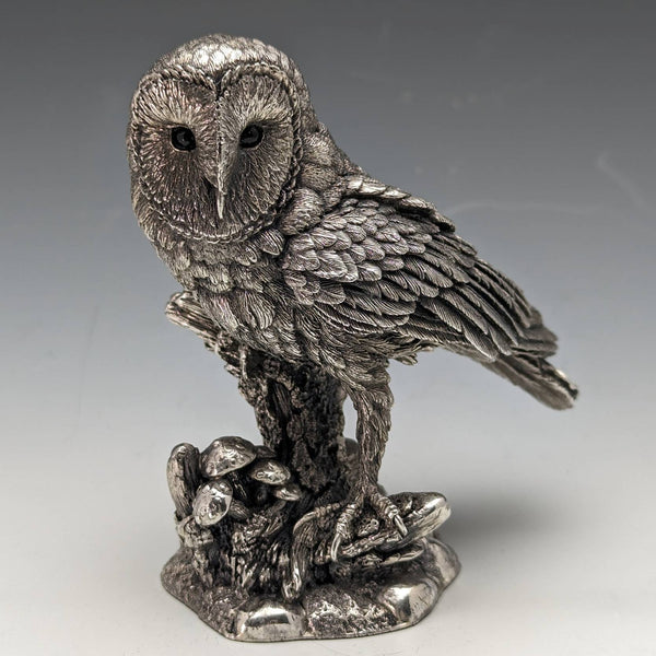 UK Country Artists Owl Sterling Silver Sculpture Figurine